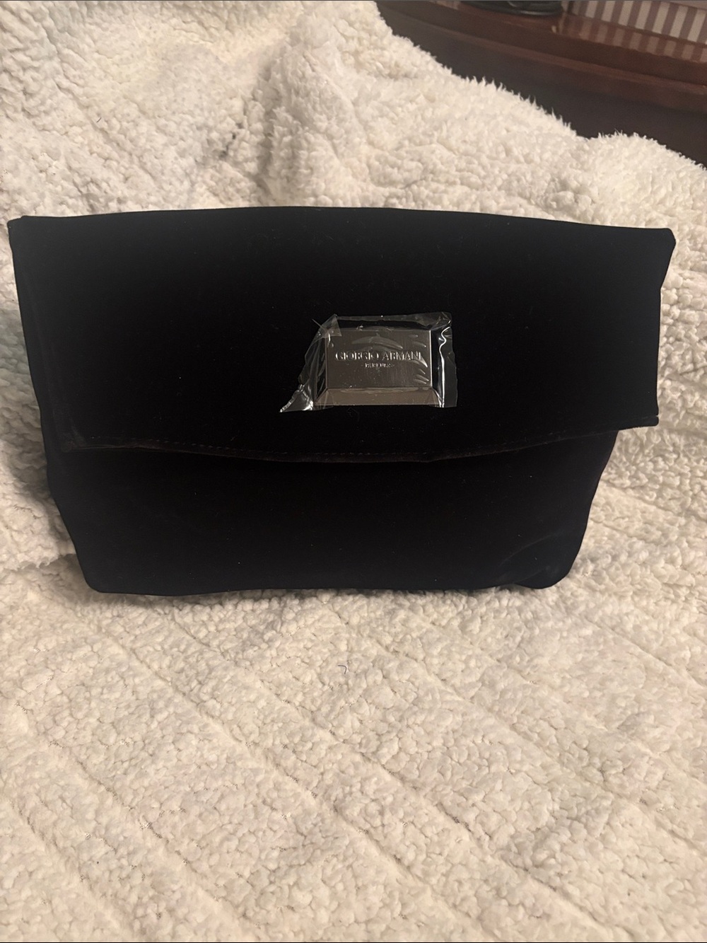 Giorgio Armani Black Velvet Clutch